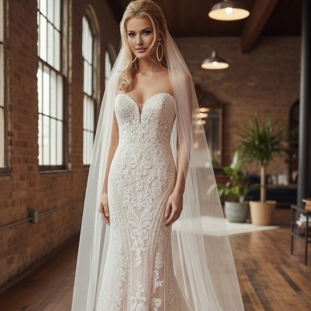 NWT Jasmine Wedding Gown In Blush - Size 6